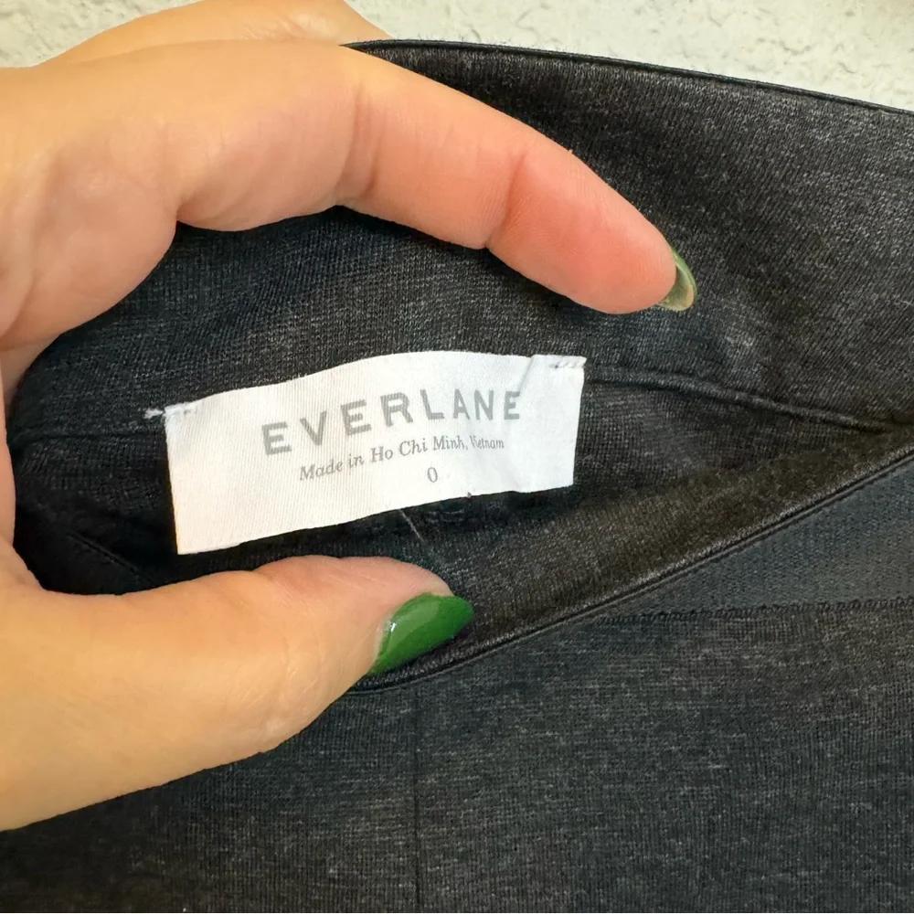 Everlane Knit Side‎ Zipper Pants size 0 Heathered Black